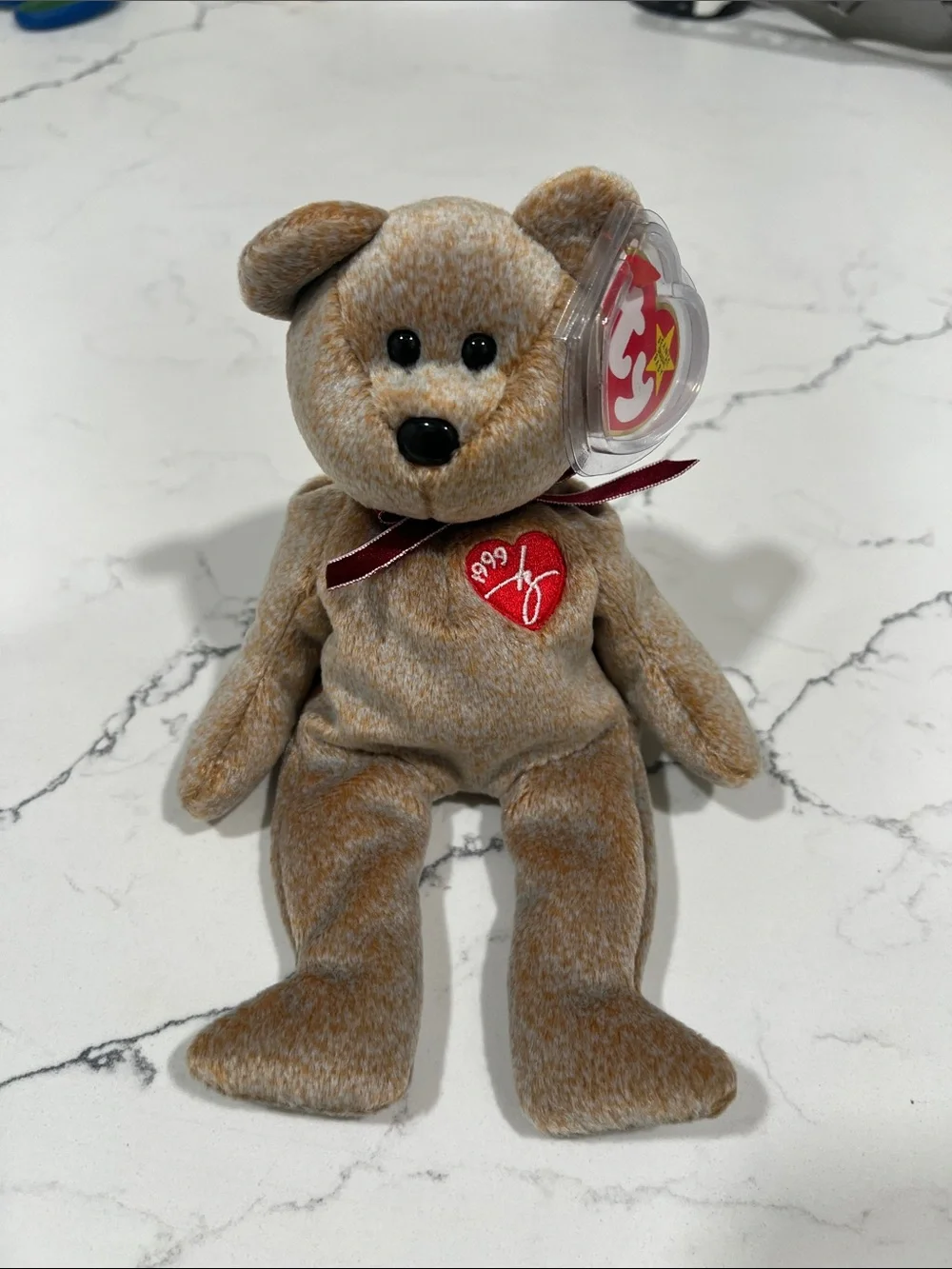 Ty 1999 Mint condition Beanie Babies 'Jazzy' Brown Plush Bear - Brown